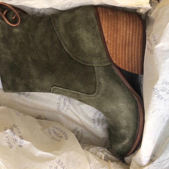 Kork-Ease® Olive Green Suede Cherna Bootie - Picture 4 of 7